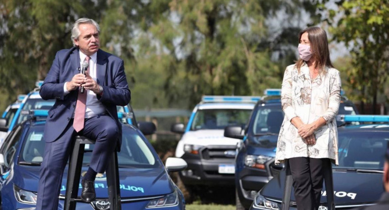 Acto de Alberto Fernández junto a Sabina Frederic, AGENCIA NA