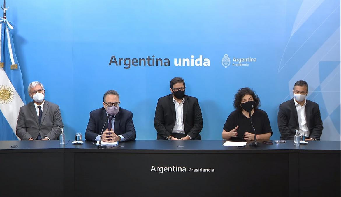 Carla Vizzotti en confrencia de prensa. Foto: NA.