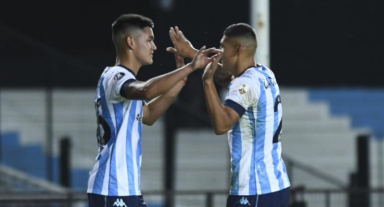 Festejo de Racing ante Sporting Cristal por la Copa Libertadores, AGENCIA NA