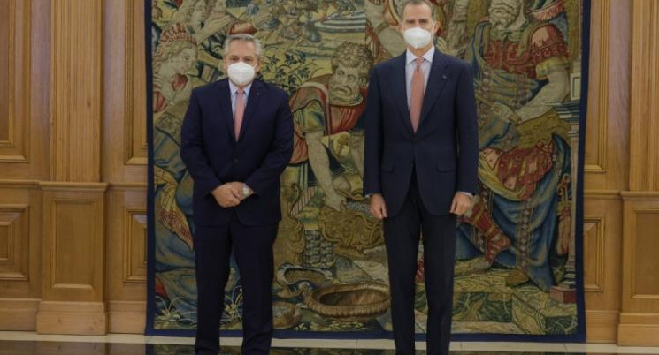 Alberto Fernández y el Rey Felipe VI de España, gira por Europa, foto NA