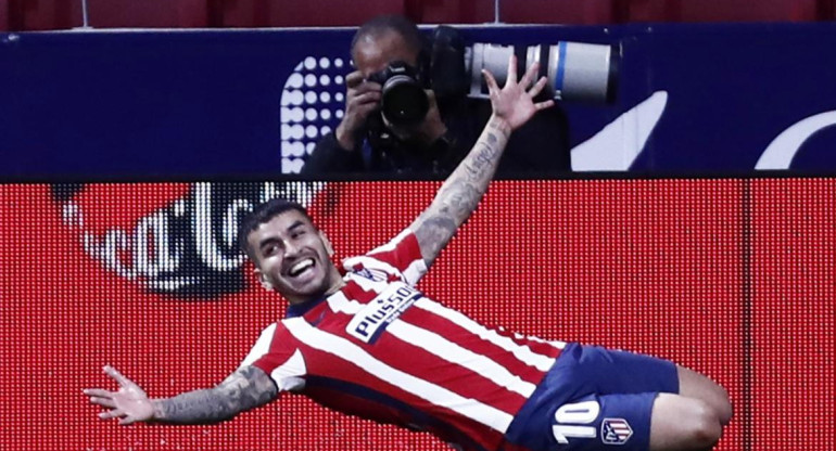 Festejo de Ángel Correa para el Atlético Madrid ante Real Sociedad por la Liga, REUTERS