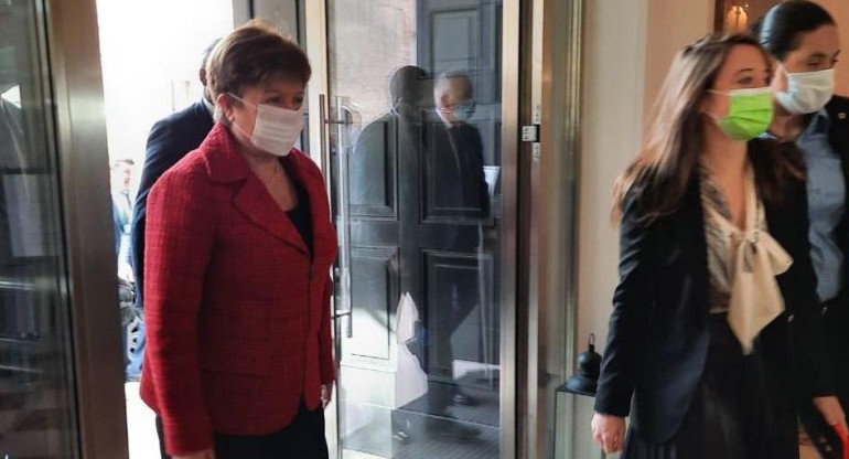 Kristalina Georgieva en reunión con Alberto Fernández, Foto Gentileza @Letra_P @gabyspepe