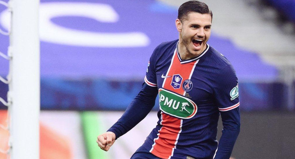 Festejo de Mauro Icardi en la Copa de Francia