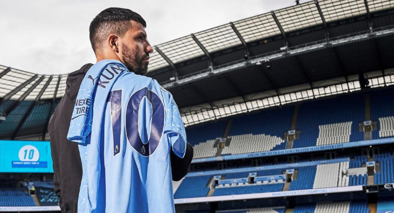 Sergio Kun Aguero, Manchester City, despedida en redes sociales, foto Twitter	