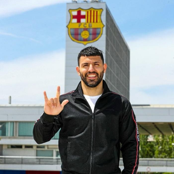 Sergio Kun Aguero, presentado en Barcelona. Foto: Barcelona