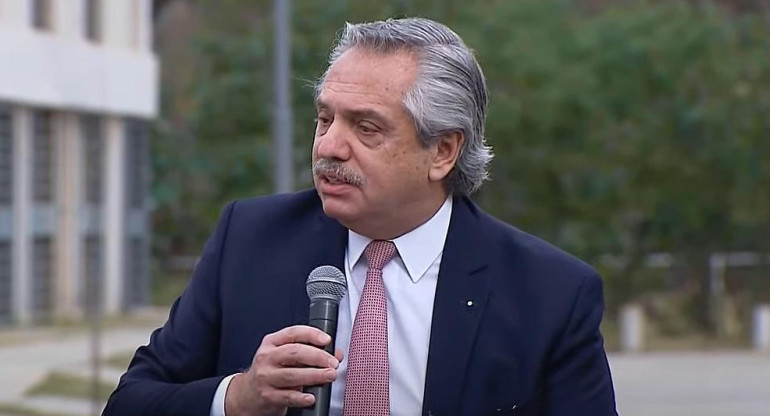 Alberto Fernández, presidente de Argentina, anuncios, foto captura Youtube Casa Rosada