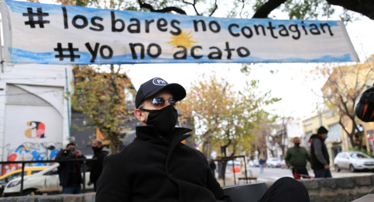 Protesta de gastronómicos en Plaza Serrano, AGENCIA NA