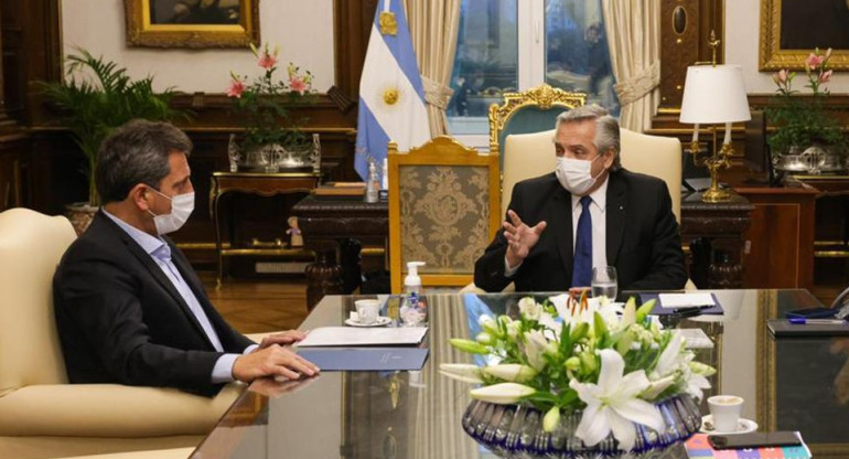 Sergio Massa y Alberto Fernández, reunión en Casa Rosada, foto Presidencia