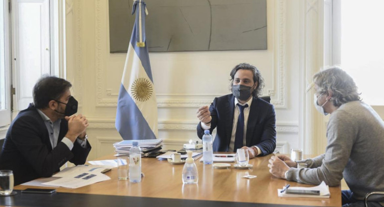 Santiago Cafiero junto a Felipe Miguel y Carlos Bianco, AGENCIA NA