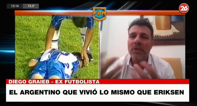 Diego Graieb, el jugador argentino al que le pasó lo mismo que a Eriksen, CANAL 26