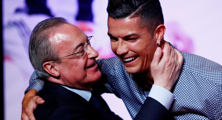 Florentino Pérez, presidente del Real Madrid y Cristiano Ronaldo