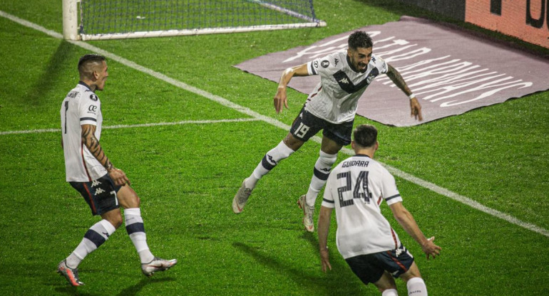 Festejo de Vélez ante Barcelona de Ecuador por la Copa Libertadores