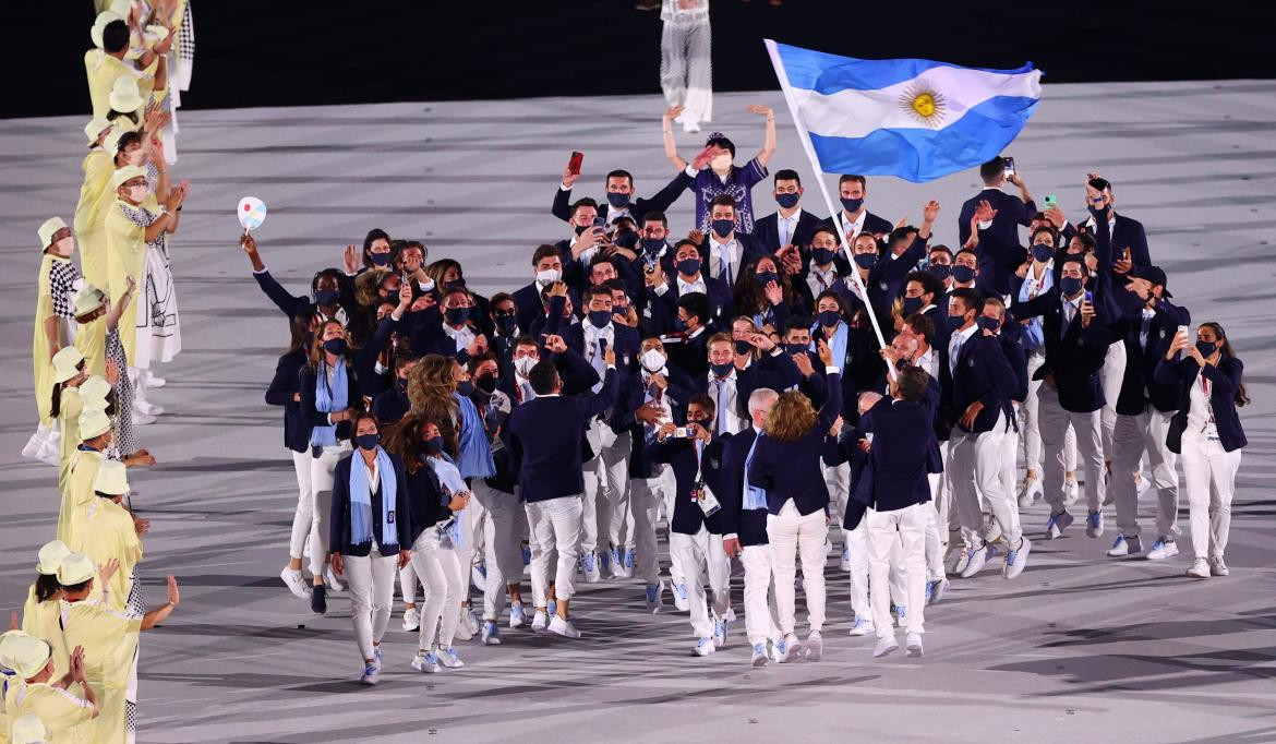 Delegación argentina en la ceremonia de apertura de los Juegos Olímpicos de Tokio 2020, REUTERS