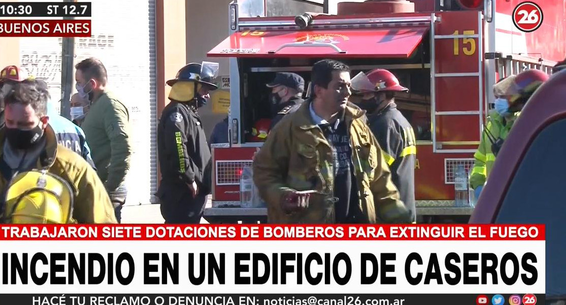 Trágico incendio en Caseros por falla eléctrica, CANAL 26