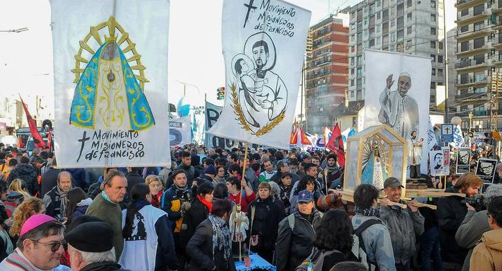 Movilización desde San Cayetano a Plaza de Mayo