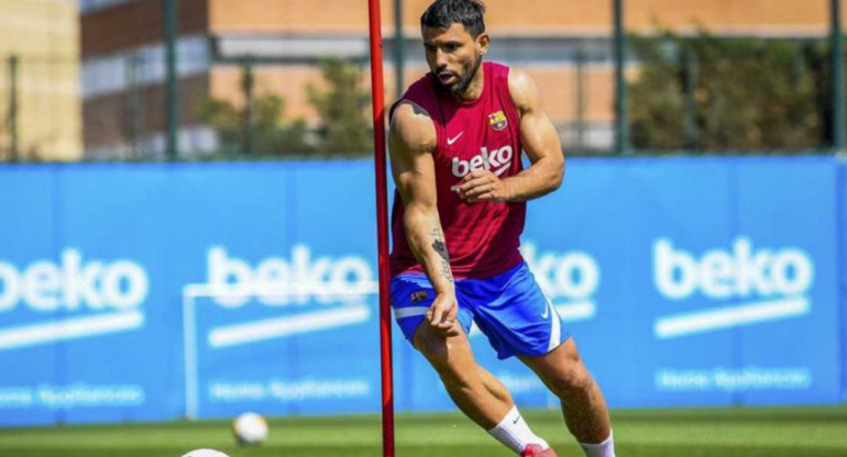 Sergio Kun Aguero, Barcelona, entrenamiento,, Foto NA