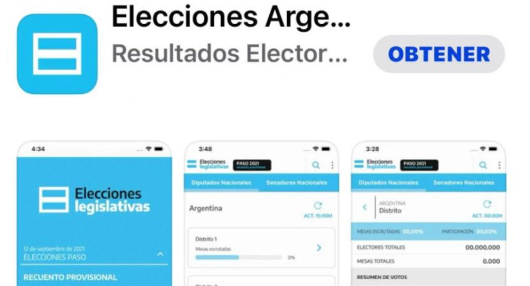 Aplicación para seguir resultados de las PASO, NA