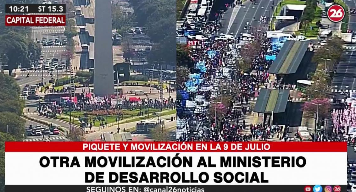 Movilizaciones al Ministerio de Desarrollo Social, Canal 26