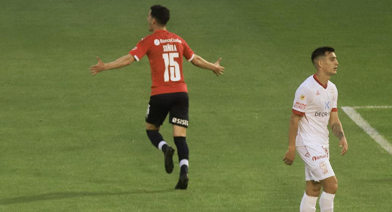 Huracán vs. Independiente, festejo de gol de Independiente, NA