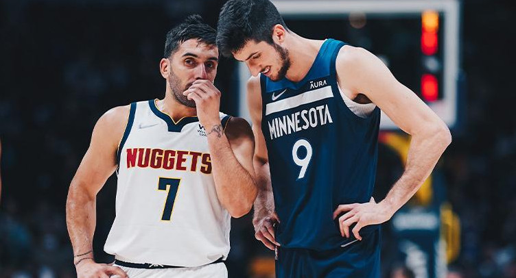 Facundo Campazzo y Leandro Bolmaro en la NBA