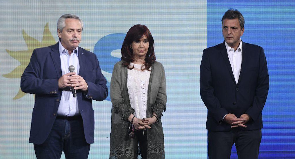 Alberto Fernández, Cristina Kirchner y Sergio Massa