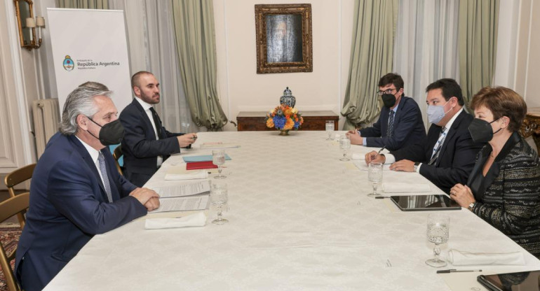 Alberto Fernández y Kristalina Georgieva en Roma. FMI. foto NA