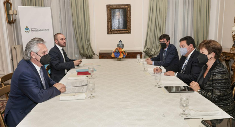 Alberto Fernández y Kristalina Georgieva en Roma. FMI. foto NA