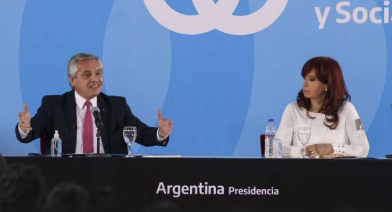 Alberto Fernández y Cristina Kirchner, NA