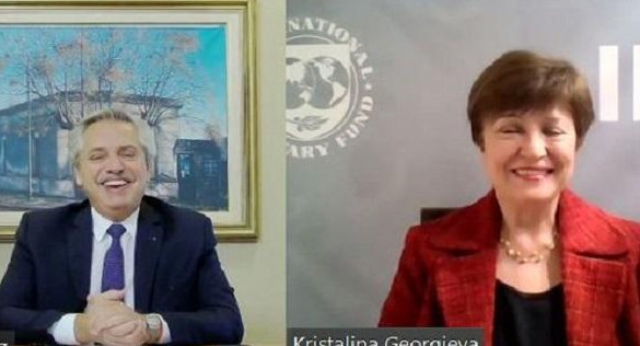 Kristalina Georgieva y Alberto Fernández.