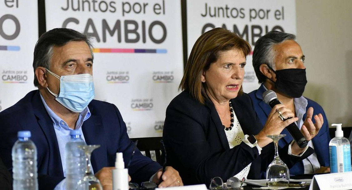 Mario Negri, Patricia Bullrich y Alfredo Cornejo, Foto: NA