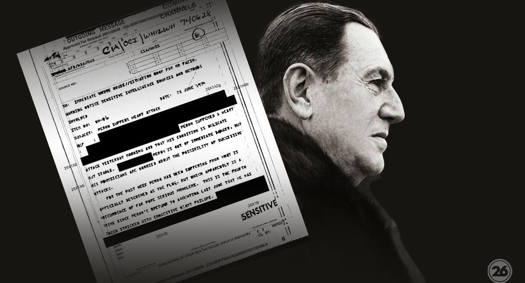 Juan Domingo Perón, documento desclasificado de la CIA, salud