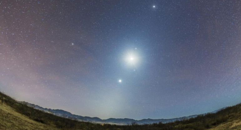 Luna, Venus y Marte