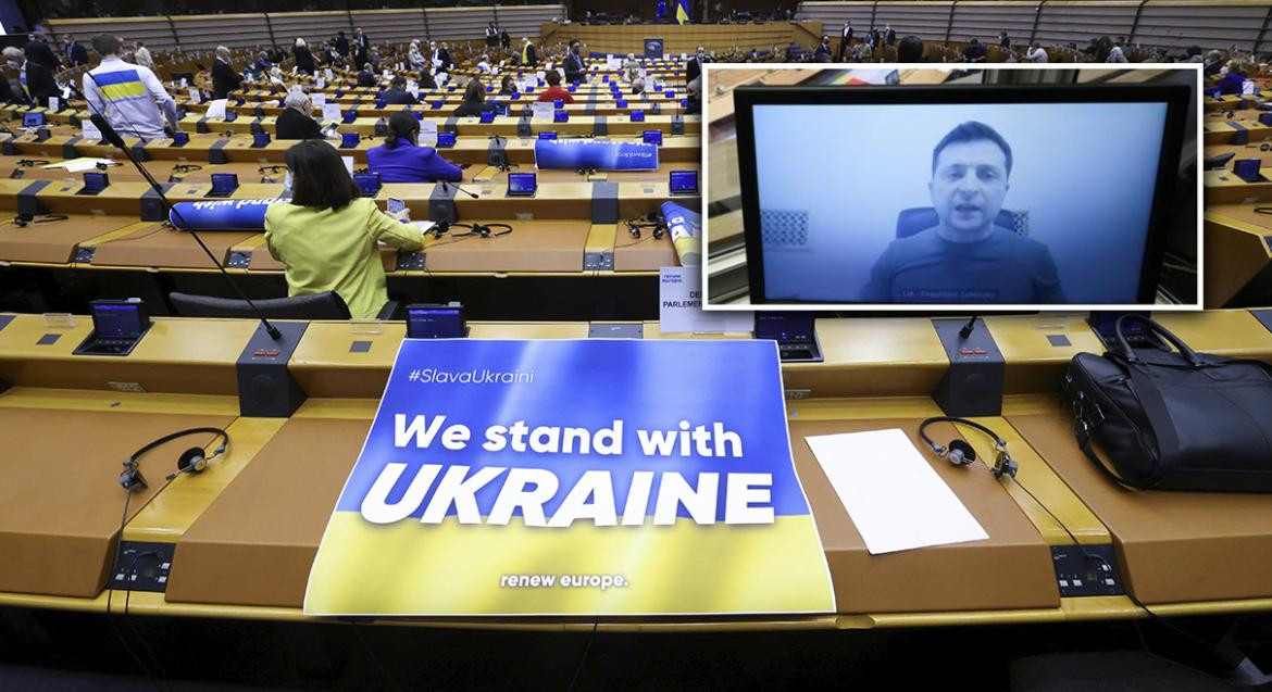Volodomir Zelenski, Ucrania, Parlamento europeo, Reuters