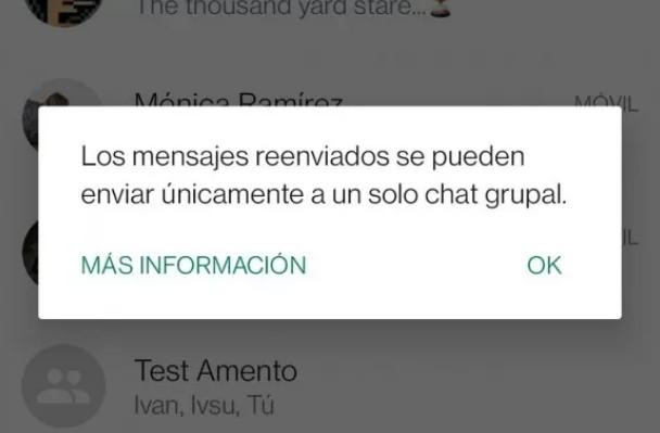 Reenvio de mensajes en WhatsApp