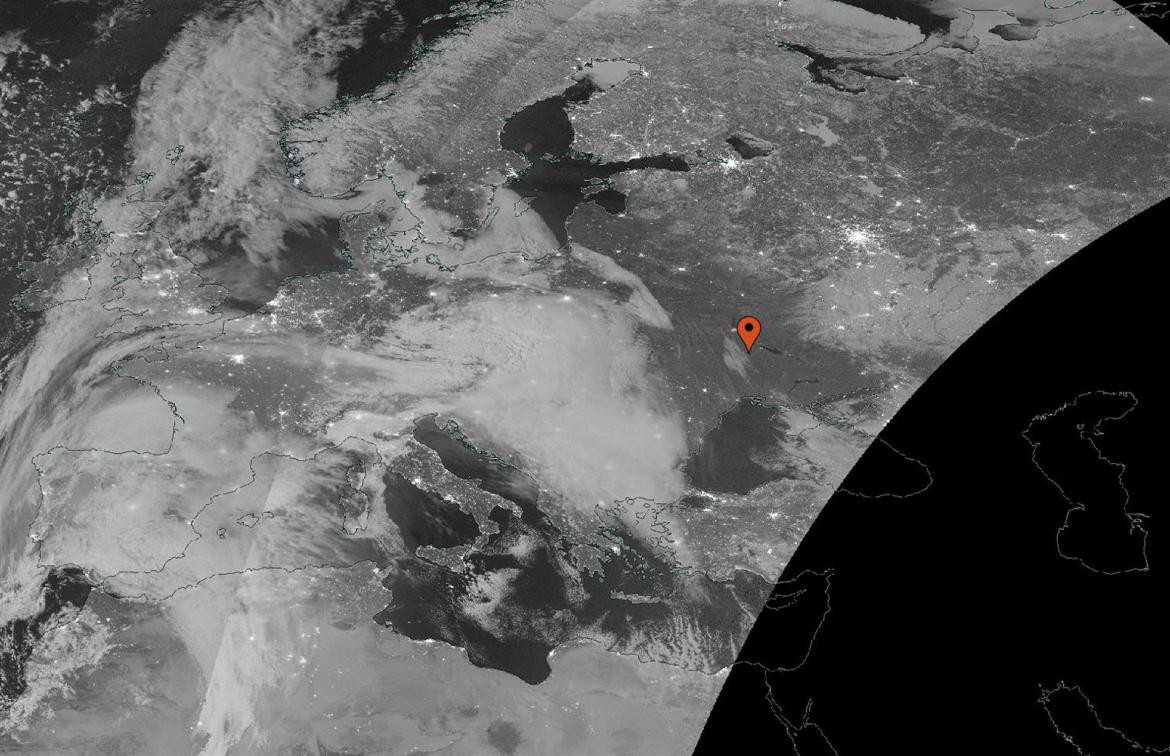 La NASA muestra una Ucrania a oscuras. EFE.