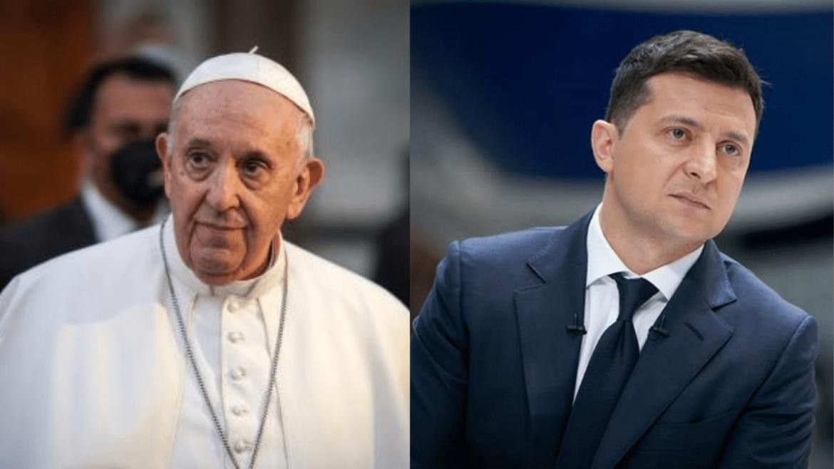 Volodimir Zelenski y el papa Francisco