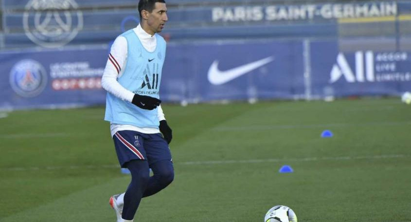 Di María en el entrenamiento del PSG