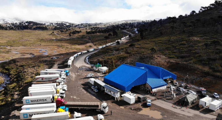 Paso fronterizo Argentina-Chile, foto Twitter @florcarignanook