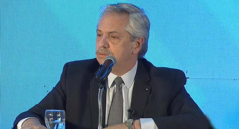 Alberto Fernández., presidente de la Nación, foto captura de video