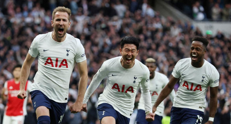 Festejo del Tottenham ante el Arsenal por la Premier League. Foto: REUTERS.