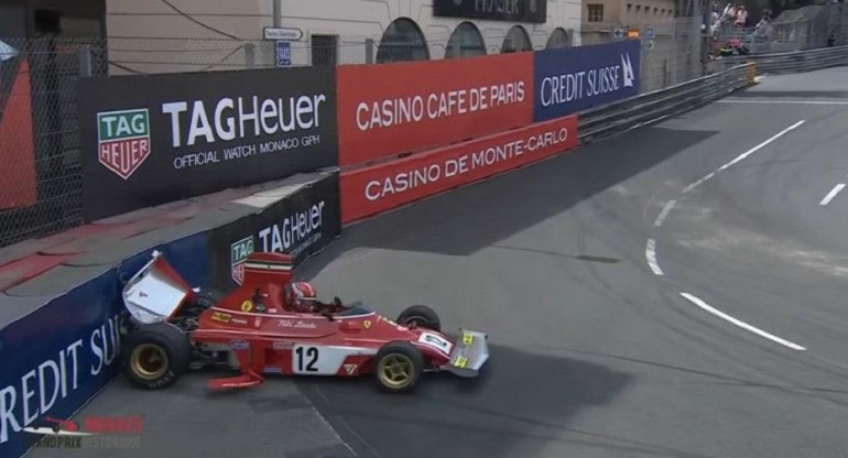 Charles Leclerc, accidente con Ferrari de Niki Lauda, Foto captura video	