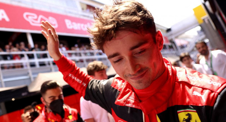 Charles Leclerc en el Gran Premio de España. Foto: REUTERS.