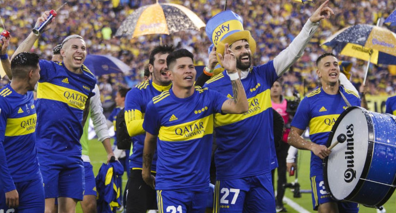 Festejo de Boca, fútbol argentino, NA