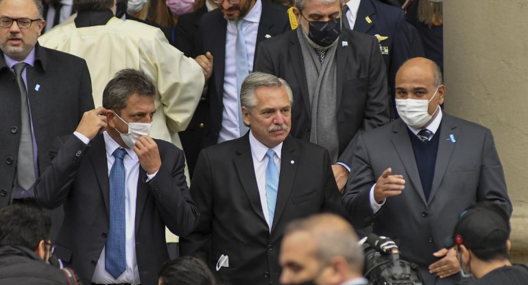 Alberto Fernández, Gabinete, salida de Tedeum, 25 de mayo, NA