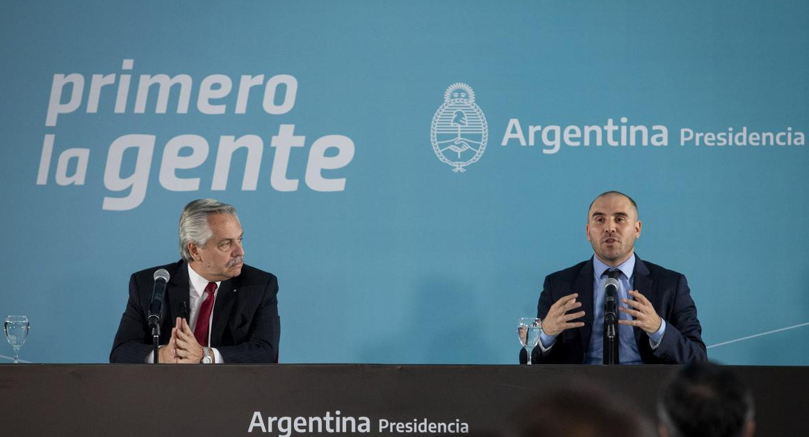 Alberto Fernández y Martín Guzmán. Foto: NA.