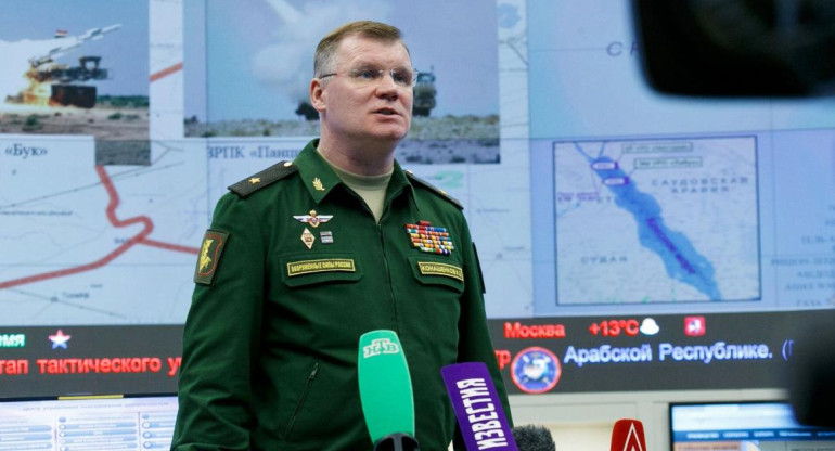 Ígor Konashénkov, portavoz del Ministerio de Defensa Ruso. Foto: EFE