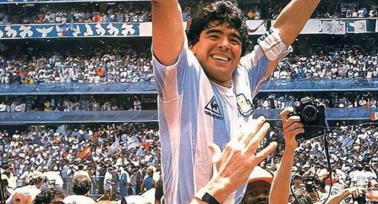 Diego Maradona en el Mundial México 86. Foto: NA.