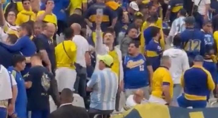 Racismo de hinchas de Boca en Brasil. Foto: Captura de video.