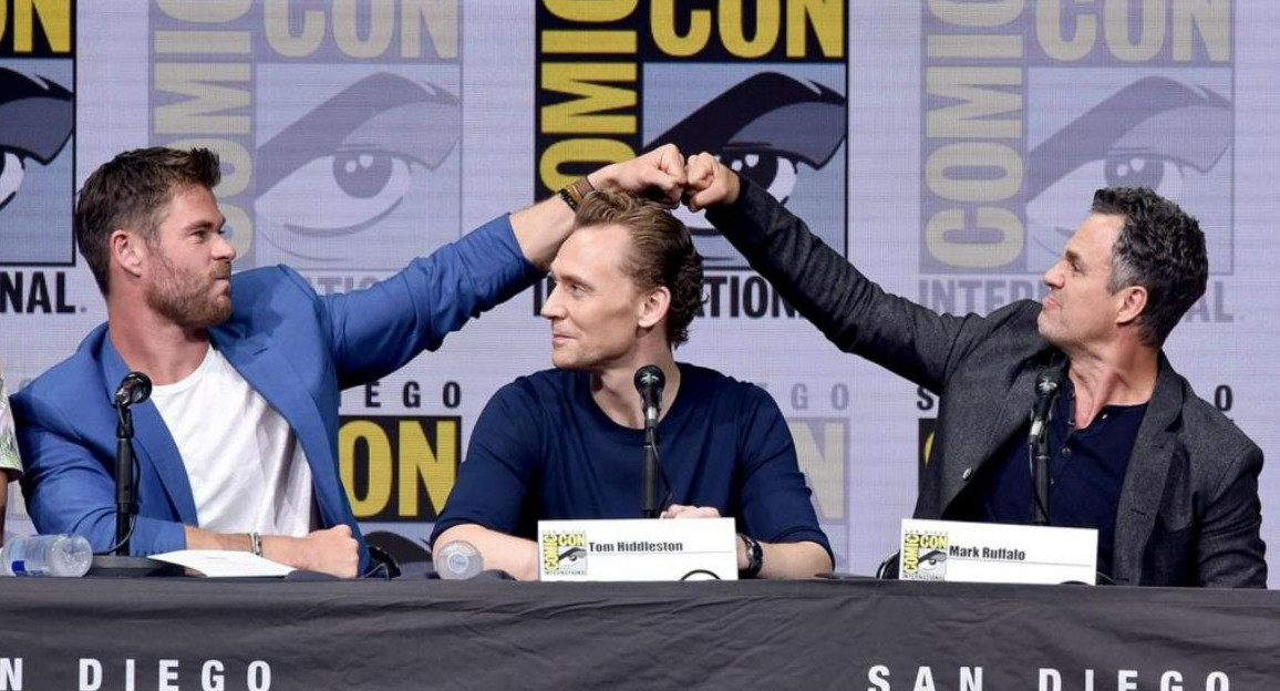 Chis Hemsworth, Tom Hiddleston y Mark Ruffalo. Foto: NA.