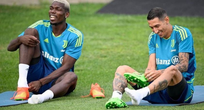 Ángel Di María y Paul Pogba en la Juventus. Foto: NA.